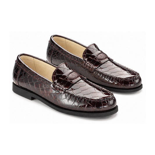 Wine Croc Girls Croc Loafer