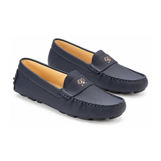 Navy Sahara Girls Mocassin