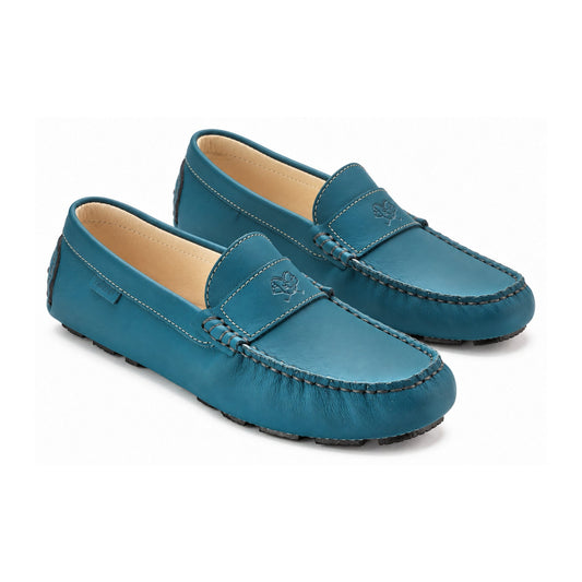 Petrol Blue Sahara Girls Mocassin