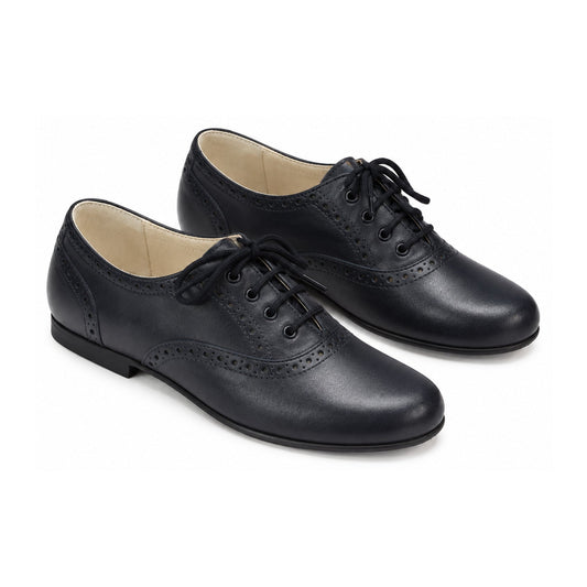 Navy Soft Leather Lace for Girl by London Kids