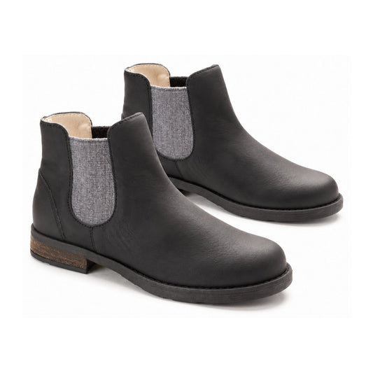 Black Sahara Leather Bootie for Girl by London Kids