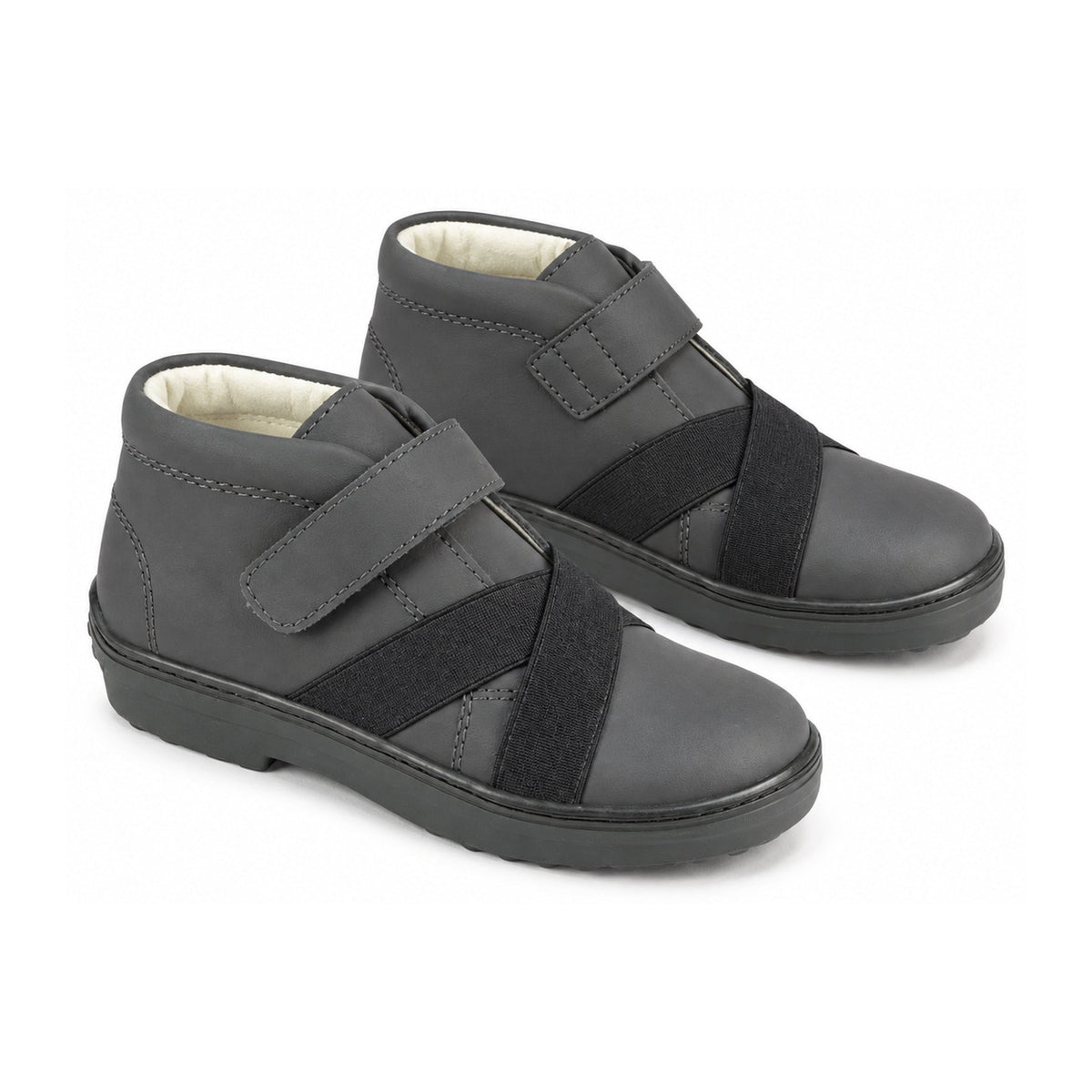 Gray Sahara Leather Velcro for Boy by London Kids