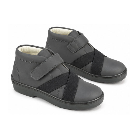 Gray Sahara Leather Velcro for Boy by London Kids