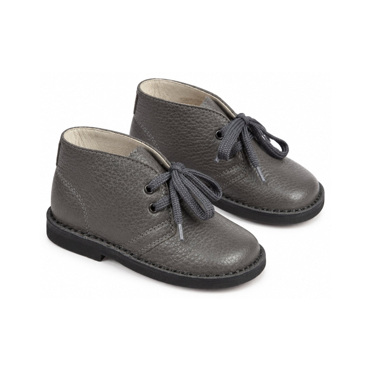 Gray Soft Leather Lace for Toddler/Boy/Girl by London Kids
