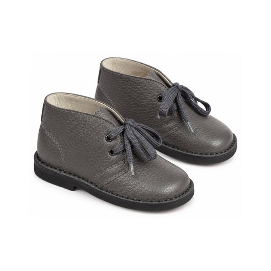 Gray Soft Leather Lace for Toddler/Boy/Girl by London Kids