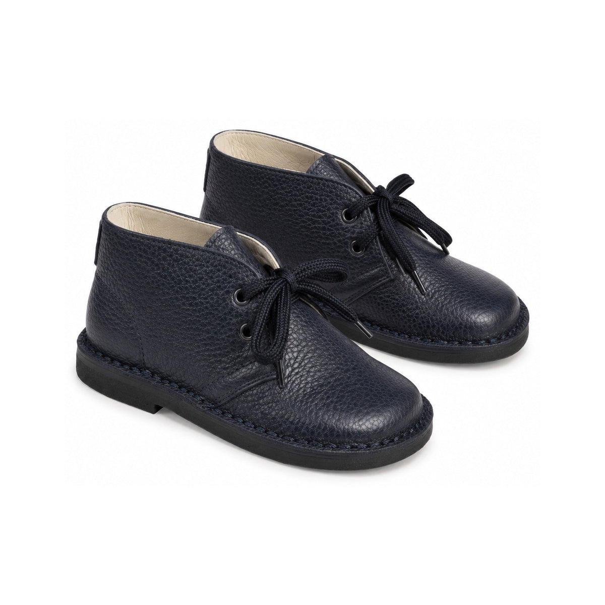 Navy Soft Leather Lace for Toddler/Boy/Girl by London Kids