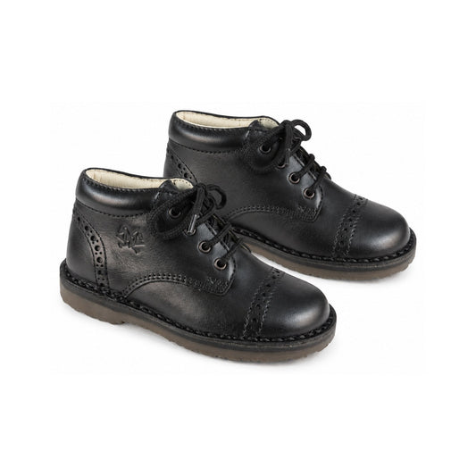 Black Soft Leather Lace for Toddler/Boy/Girl by London Kids