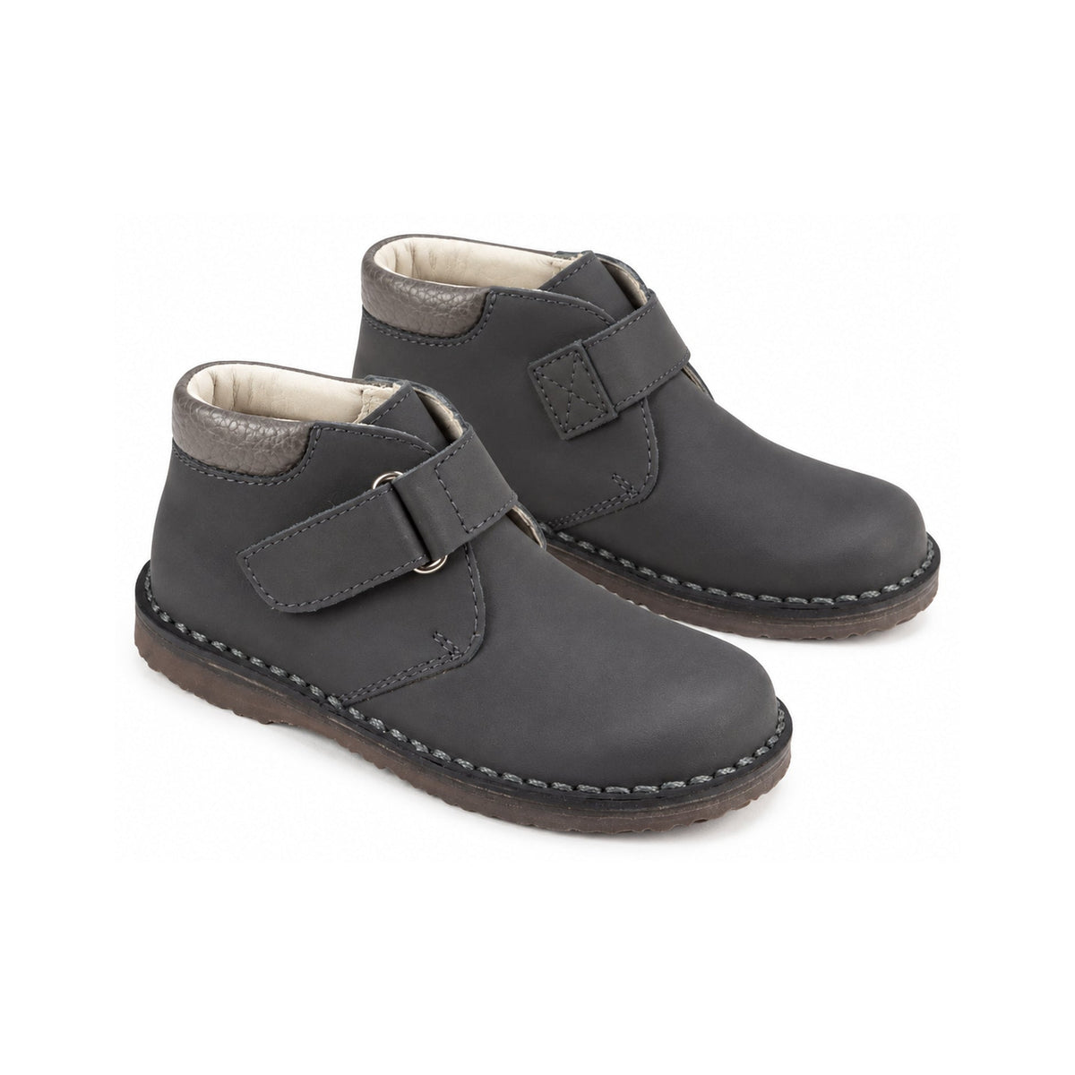 Gray Sahara Leather Velcro for Toddler/Boy by London Kids