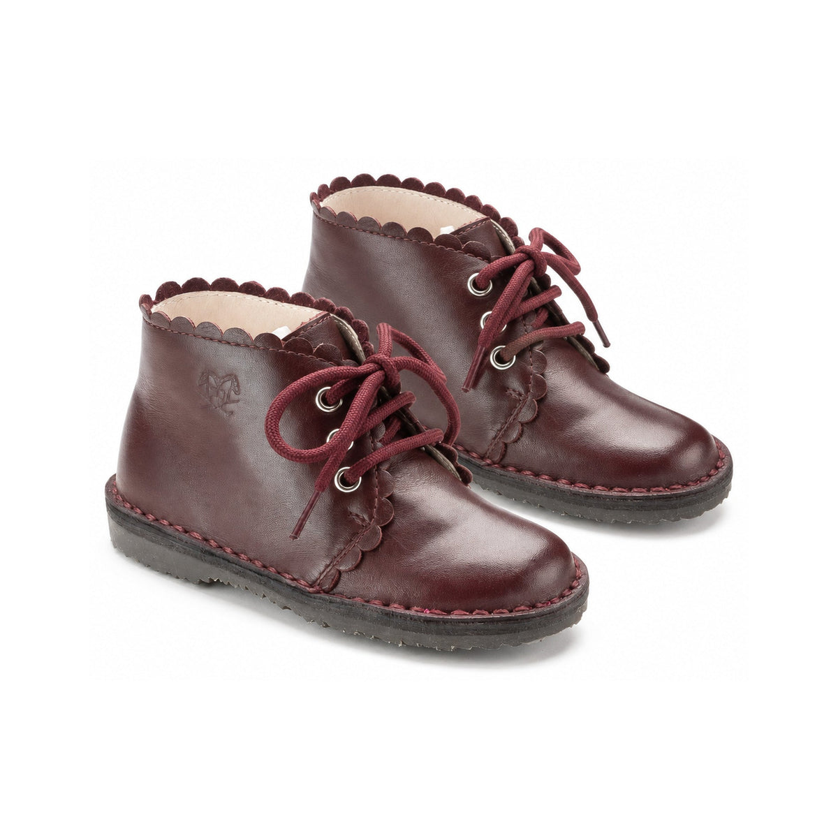 Bordo Soft Leather Lace for Toddler/Girl by London Kids