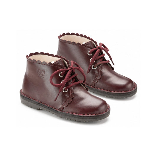 Bordo Soft Leather Lace for Toddler/Girl by London Kids