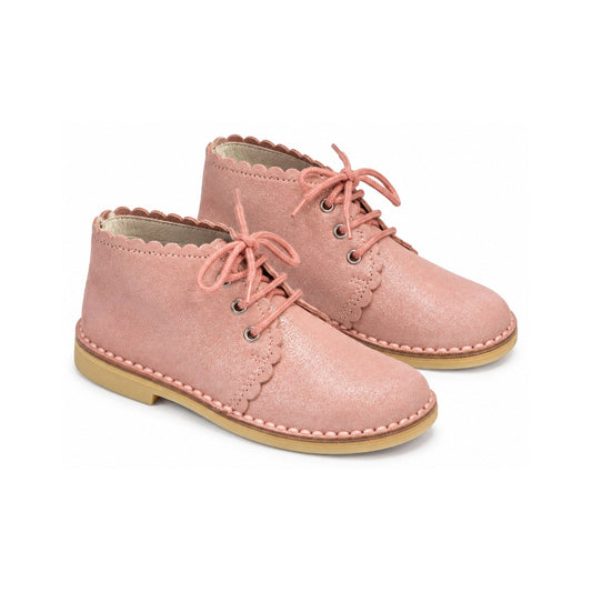 Blush Glittzy Leather Lace for Toddler/Girl by London Kids