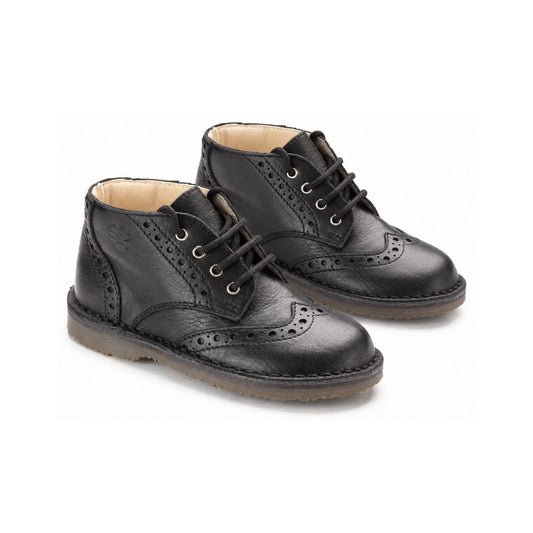 Black Soft Leather Lace for Toddler/Boy/Girl by London Kids