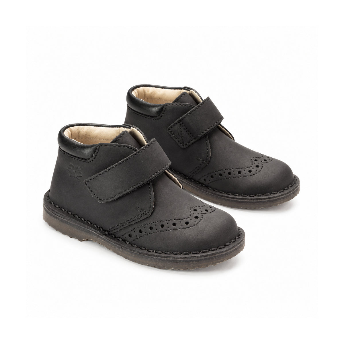 Black Sahara Leather Velcro for Toddler/Boy by London Kids