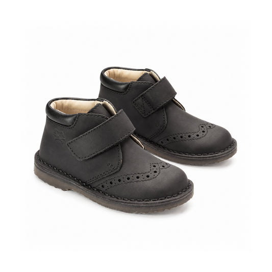 Black Sahara Leather Velcro for Toddler/Boy by London Kids