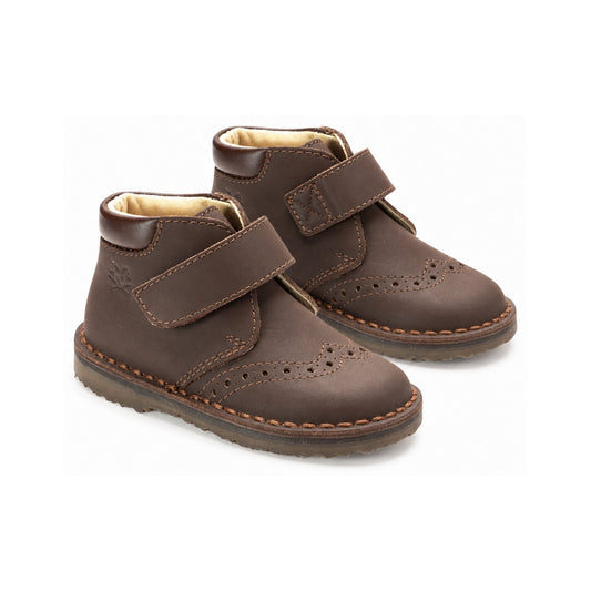 Brown Sahara Leather Velcro for Toddler/Boy by London Kids