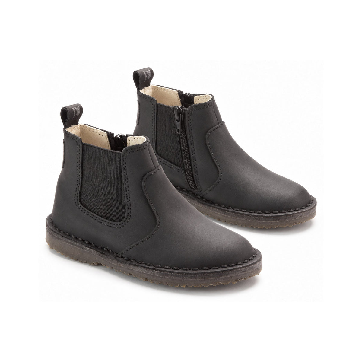 Black Sahara Leather Bootie for Toddler/Boy/Girl by London Kids