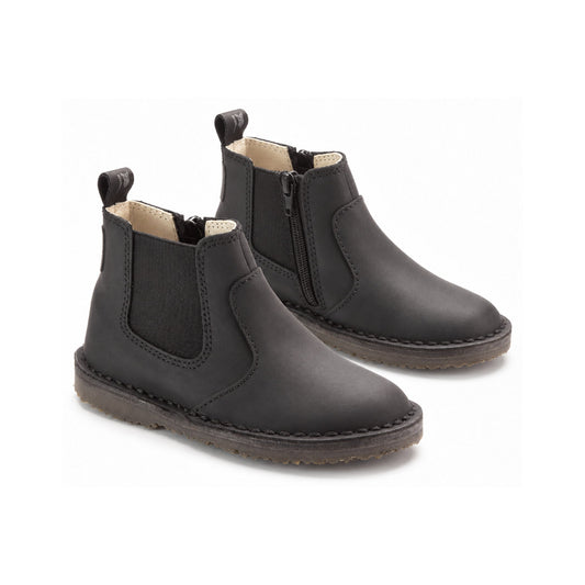 Black Sahara Leather Bootie for Toddler/Boy/Girl by London Kids