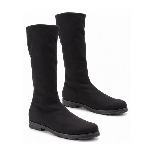 Black Stretch Girls Stretch Boots