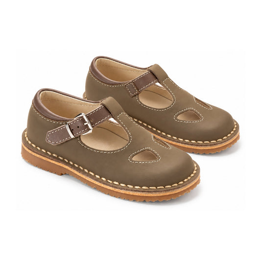Taupe Sahara Boys T Sandal Shoe
