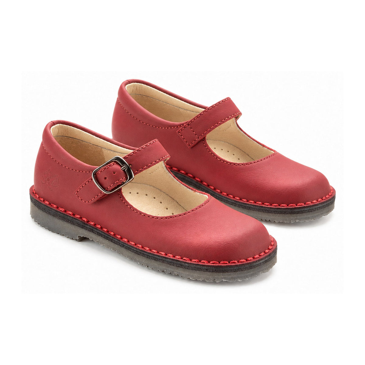 Red Sahara Girls Strap Shoe