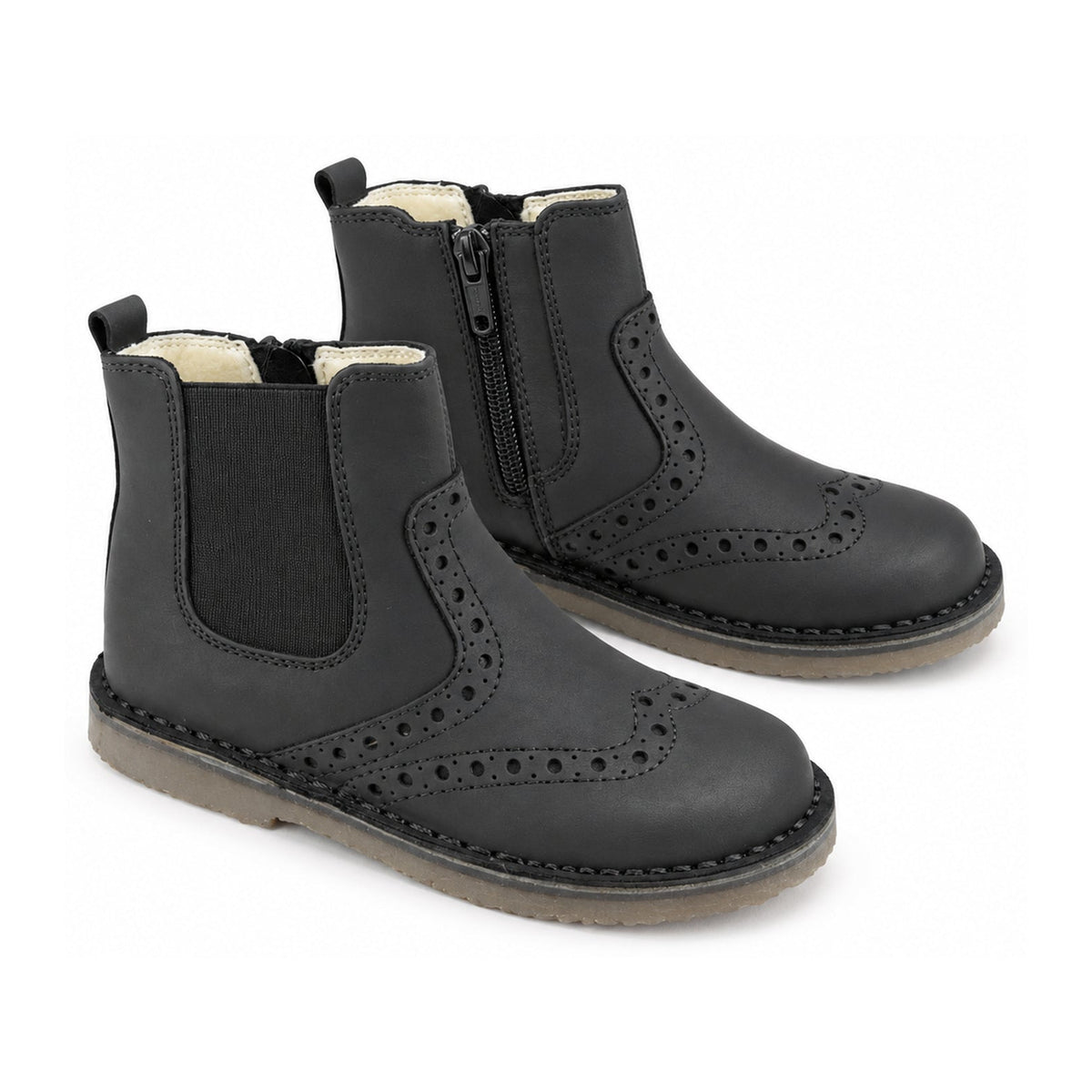 Black Sahara Leather Bootie for Girl/Boy by London Kids