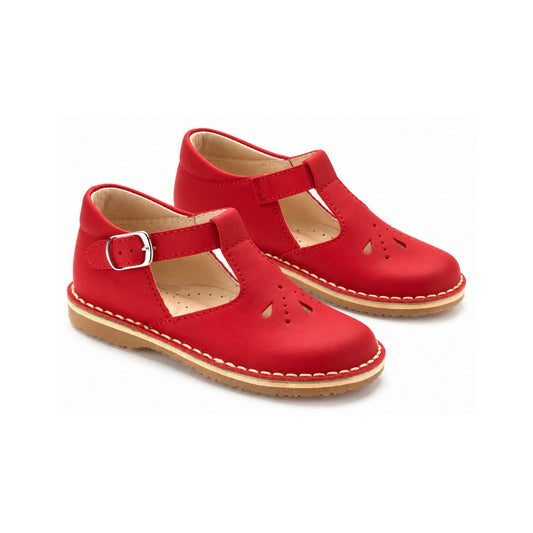 Red Sahara Leather Strap for Toddler/Girl by London Kids