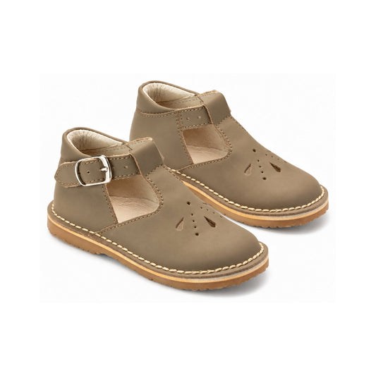 Taupe Sahara Leather Strap for Toddler/Girl by London Kids