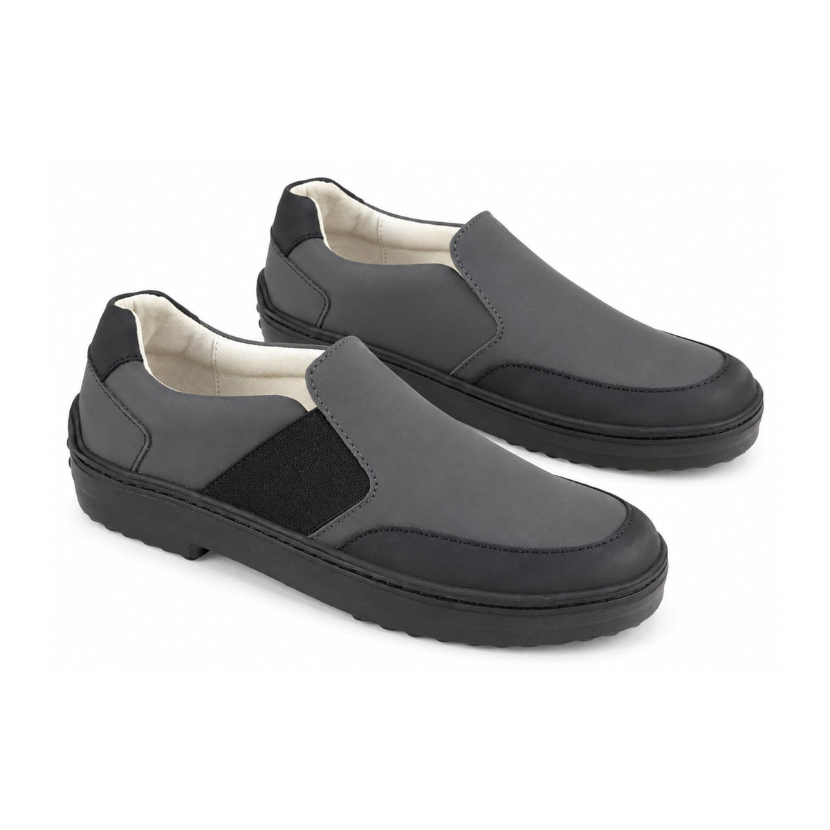 Gray Sahara Leather Slip On for Boy/Girl by London Kids