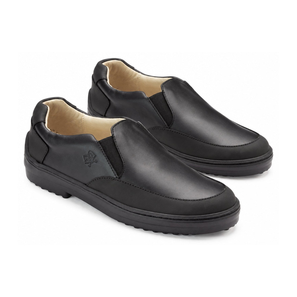 Black Soft Leather Slip On for Boy by London Kids