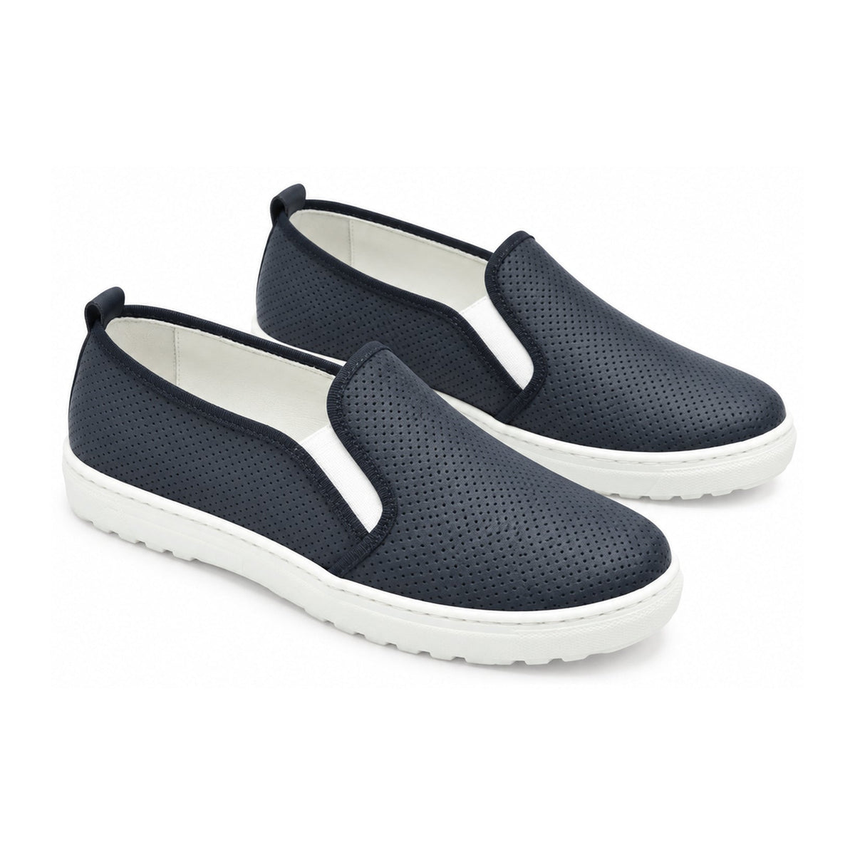 Navy Sahara Leather Sneaker for Girl by London Kids