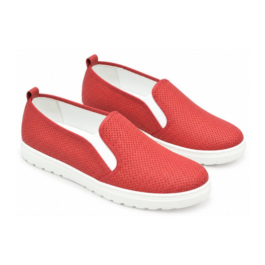 Red Sahara Leather Sneaker for Girl by London Kids