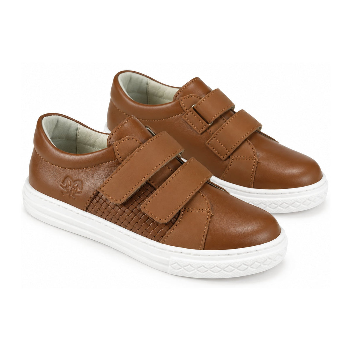 Tan Soft Leather Sneaker for Boy by London Kids