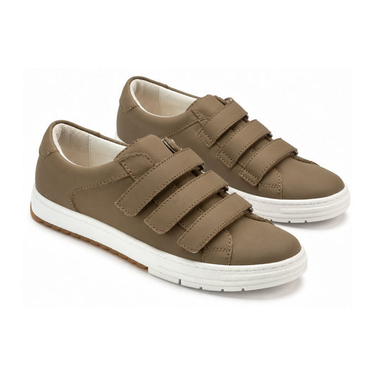 Taupe Sahara Leather Velcro for Girl/Boy by London Kids
