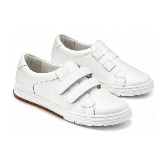 White Sahara Leather Velcro for Girl/Boy by London Kids