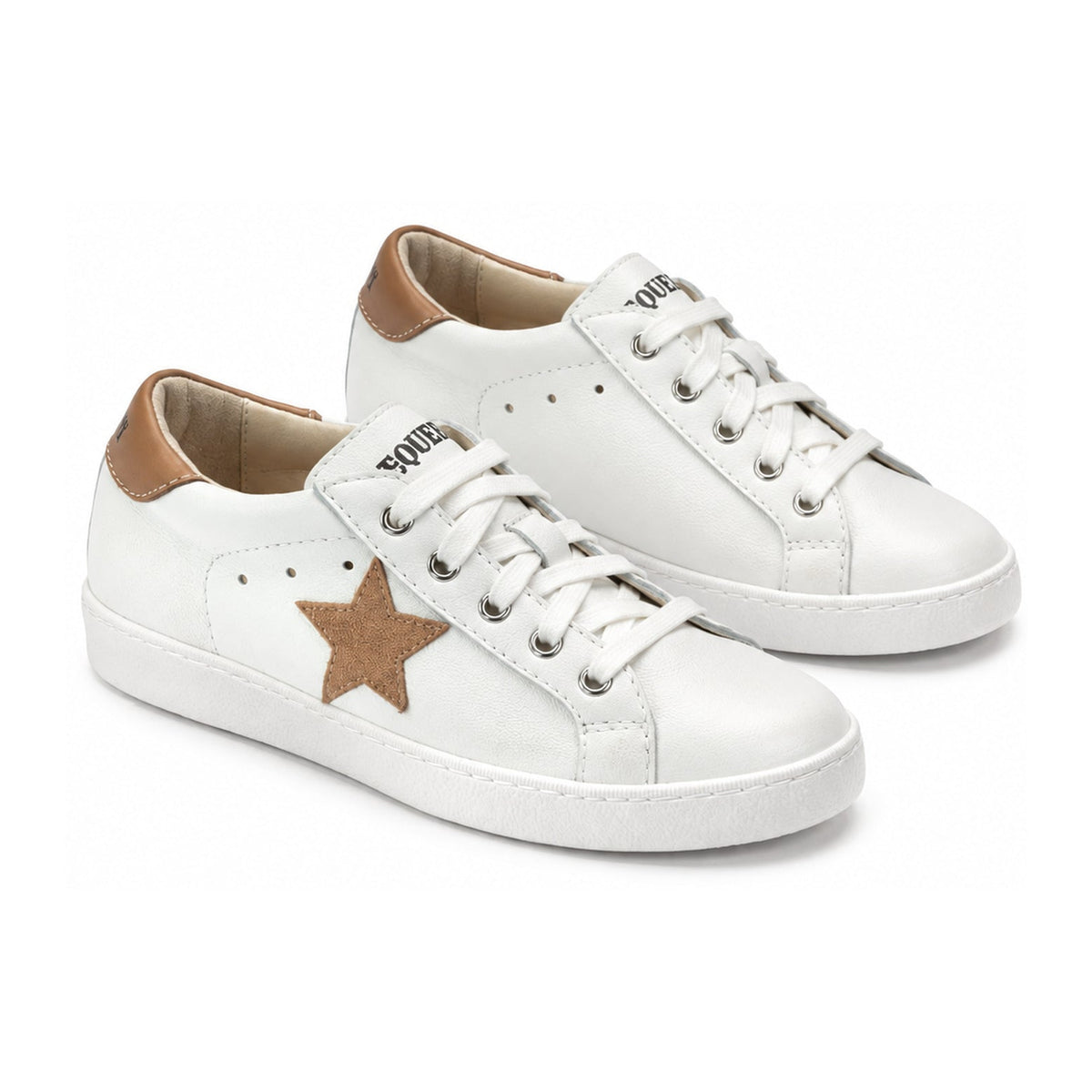 Off White Leather Lace Summer Sneaker for Girls