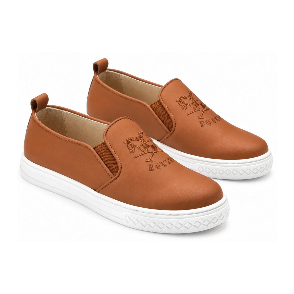 Tan Sahara Leather Sneaker for Girl by London Kids