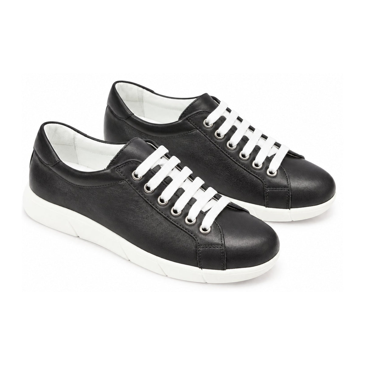 Black Soft Leather Sneaker for Girl by London Kids