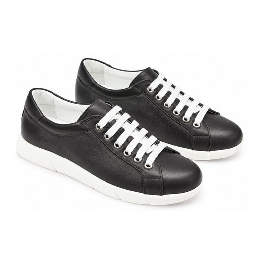 Black Soft Leather Sneaker for Girl by London Kids