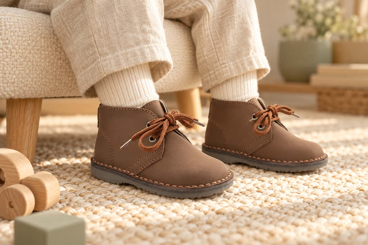 522 - Brown Medium Sahara Baby Lace Shoe