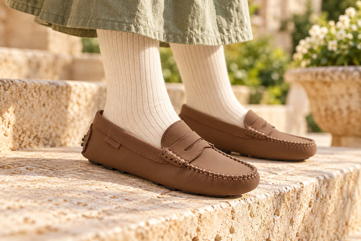 2582 - Brown Medium Sahara Girls Moccasin Loafer