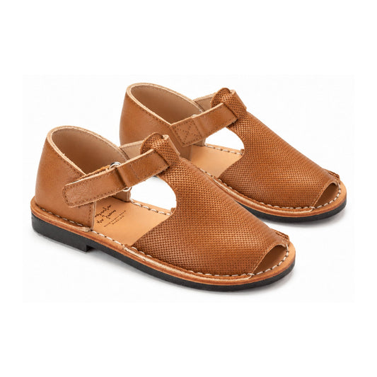Tan Soft Leather Velcro for Boy/Girl by Manuela de Juan