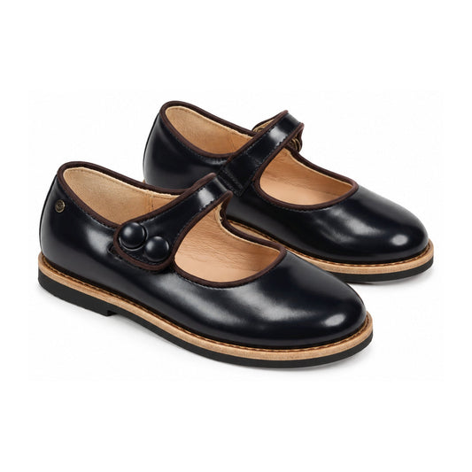 Navy Polished Leather Strap for Girl by Manuela de Juan
