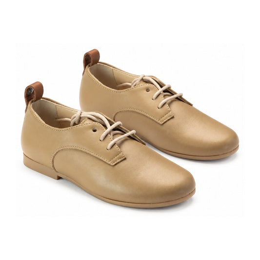 Taupe Soft Leather Lace for Boy/Girl by Manuela de Juan
