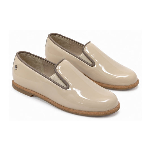 Beige Patent Leather Slip On for Boy/Girl by Manuela de Juan