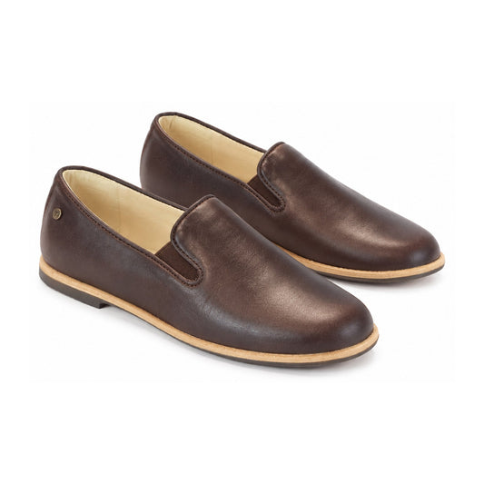 Brown Soft Leather Slip On for Boy/Girl by Manuela de Juan