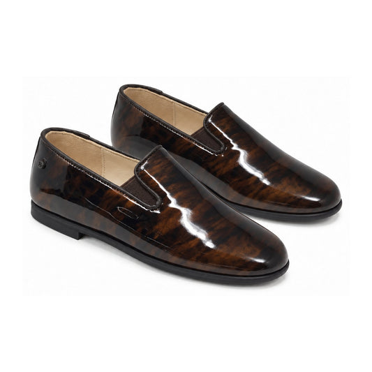 Brown Patent Leather Slip On for Boy/Girl by Manuela de Juan