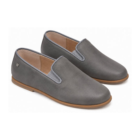 Gray Soft Leather Slip On for Boy/Girl by Manuela de Juan