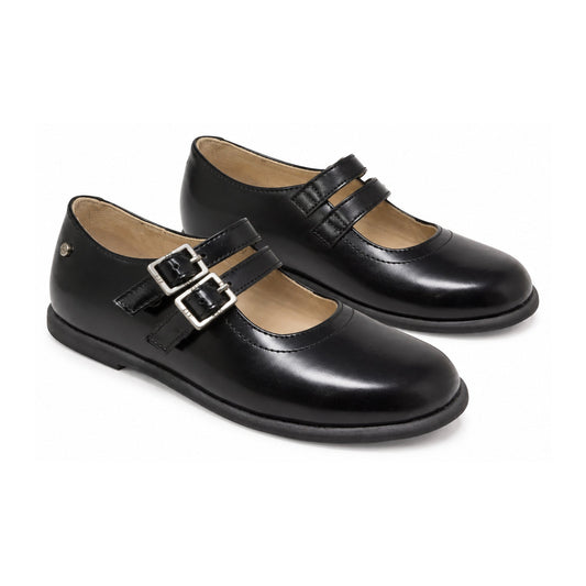 Black Polished Leather Strap for Girl by Manuela de Juan