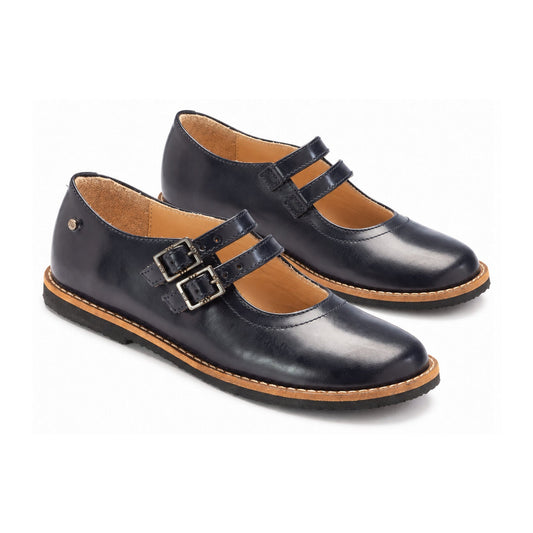 Navy Polished Leather Strap for Girl by Manuela de Juan