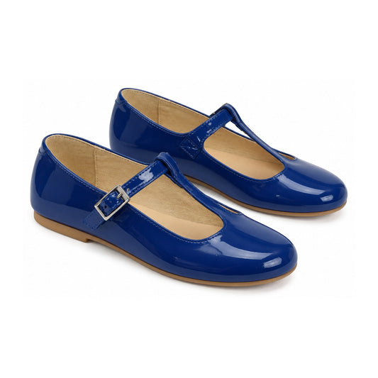 Navy Patent Leather Strap for Girl by Manuela de Juan